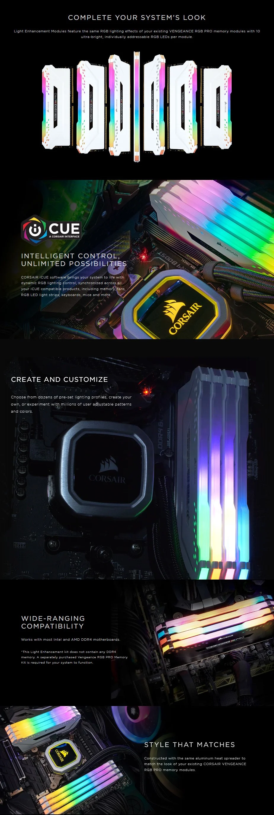 Corsair Vengeance RGB PRO Light Enhancement Kit White BPC Technology