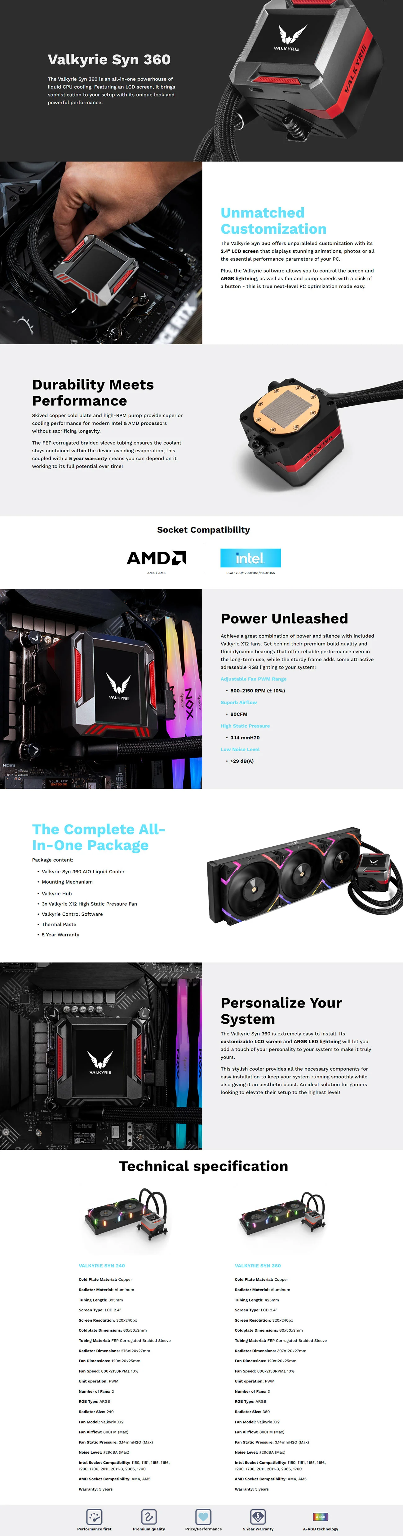 気軽にお買い物 VALKYRIE SYN E360 冷却クーラー 【公式通販】