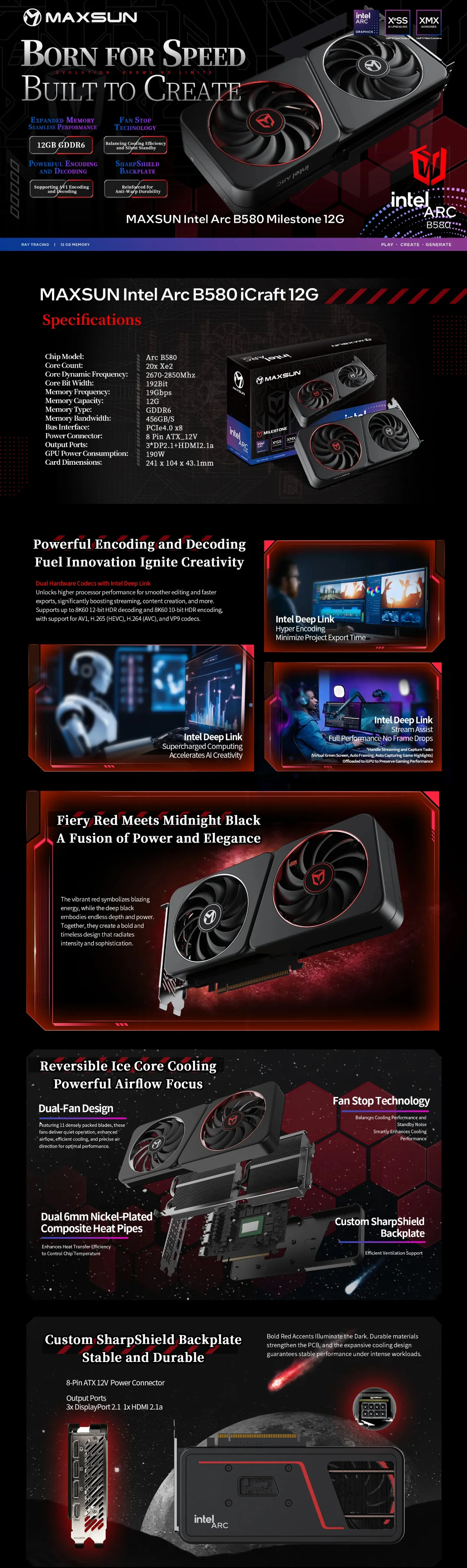 MAXSUN Intel Arc B580 Milestone 12GB graphic card | BPC Technology
