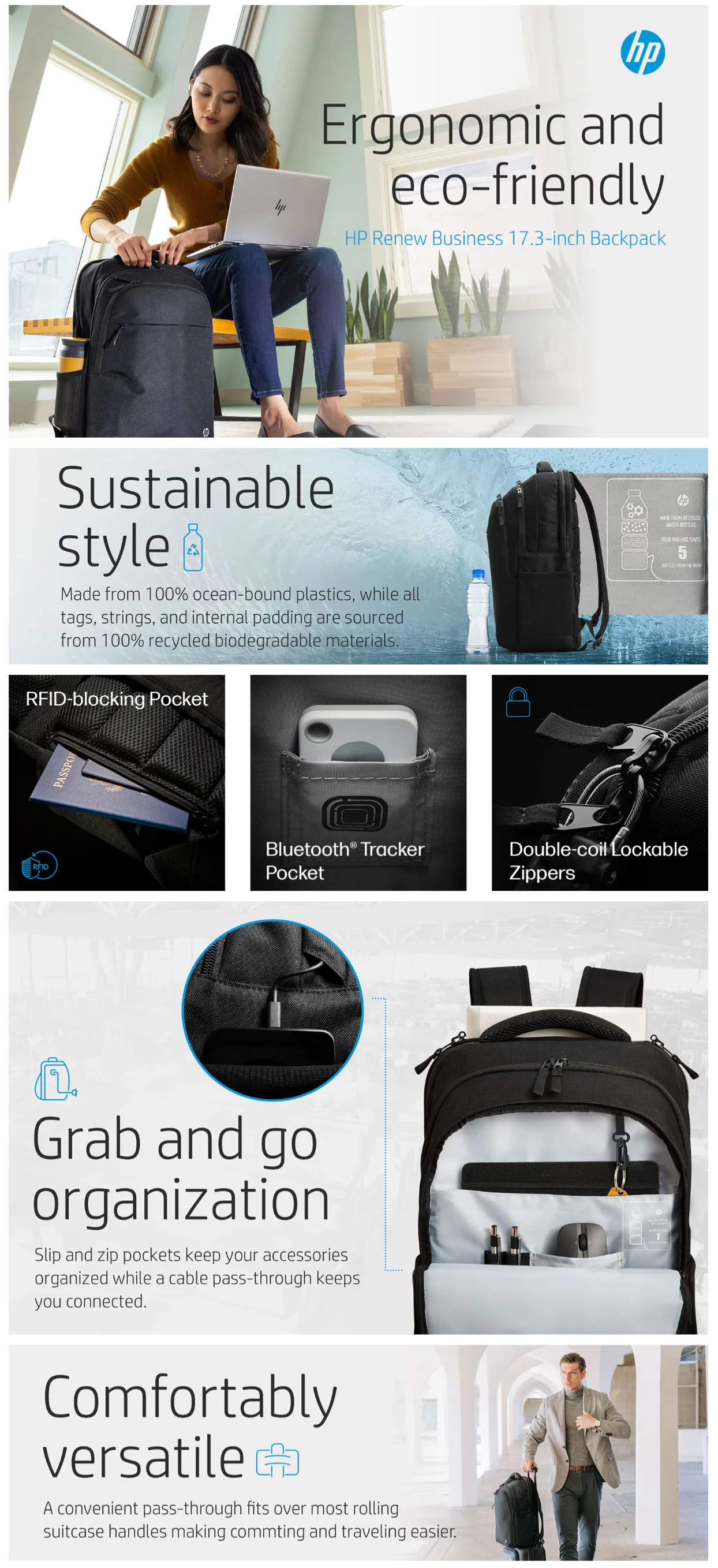 Hp Renew Business Hp Business Rucksack Rolling Backpack Hp Laptop