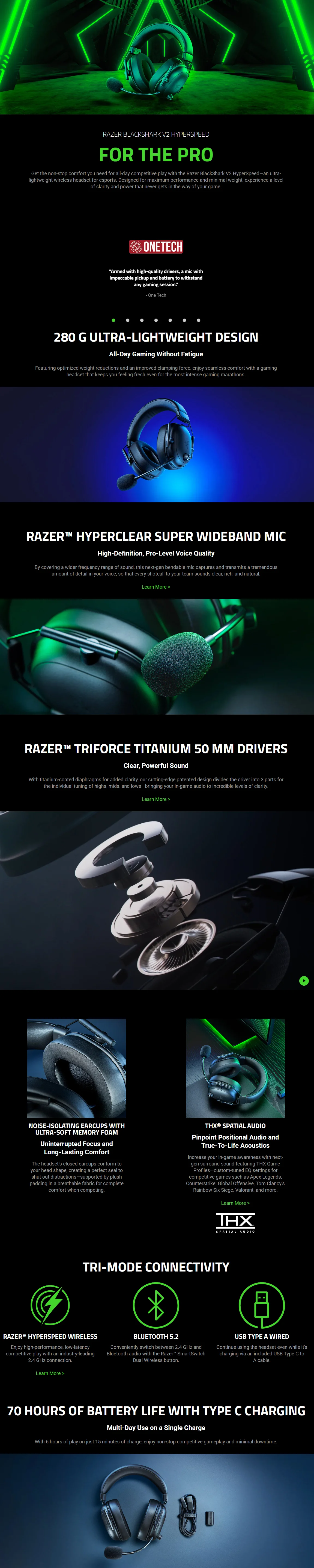 Black Packaging Razer Razer BlackShark V2 HyperSpeed - Wireless Ultra-Lightweight Esports ...