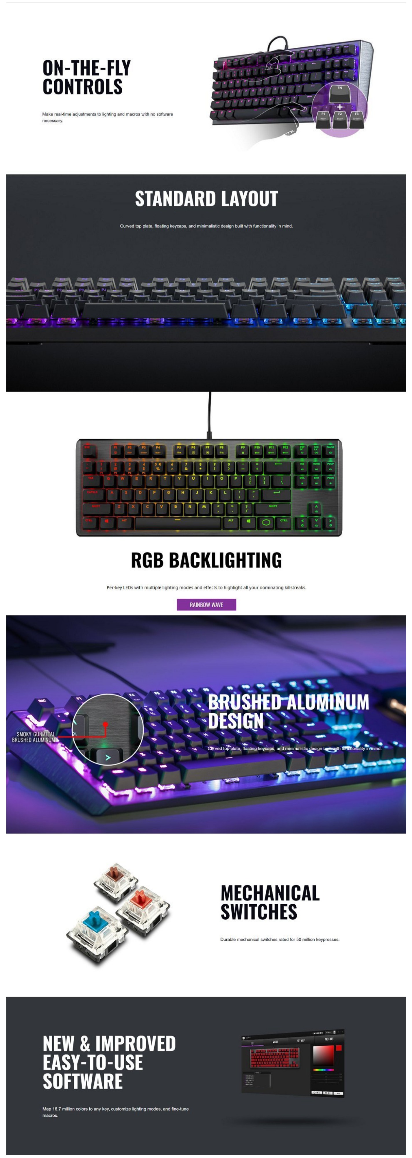 Cooler Master Masterkeys Ck550 Rgb Brown Switch Ebay