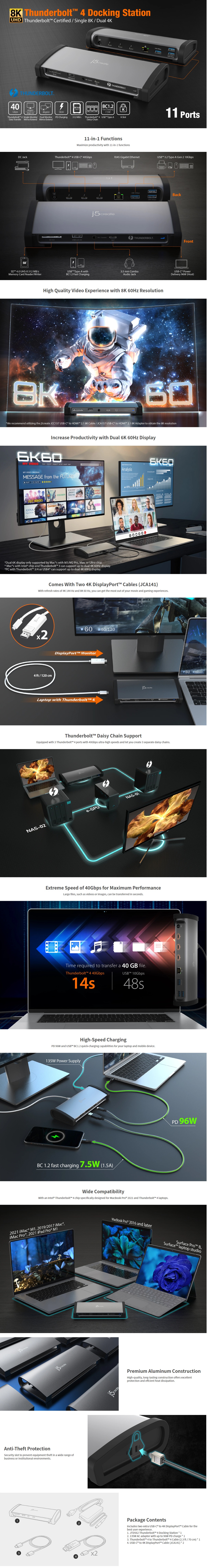 8K Thunderbolt™ 4 Docking Station – j5create