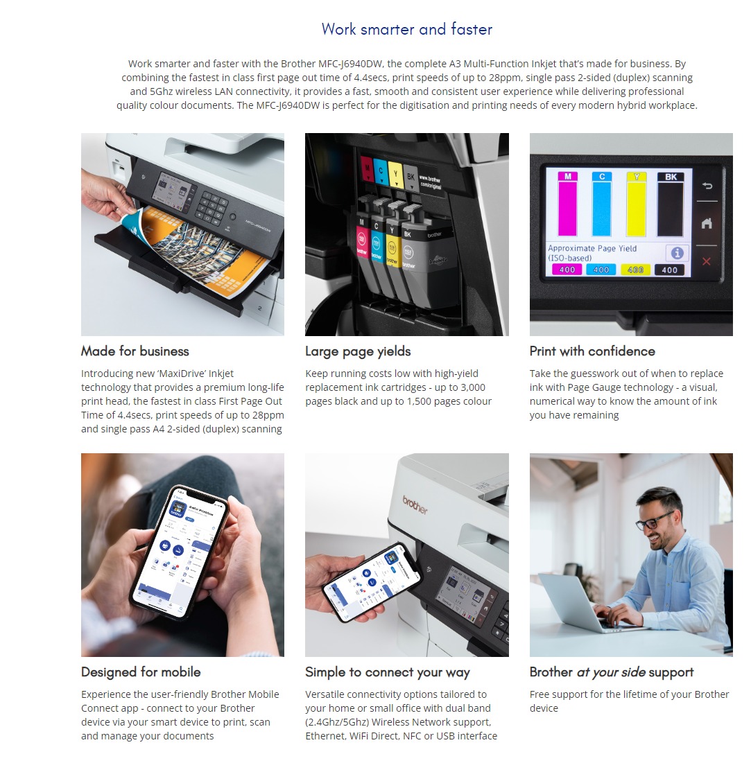 Brother MFCJ6940DW Professional A3 Colour MultiFunction Inkjet