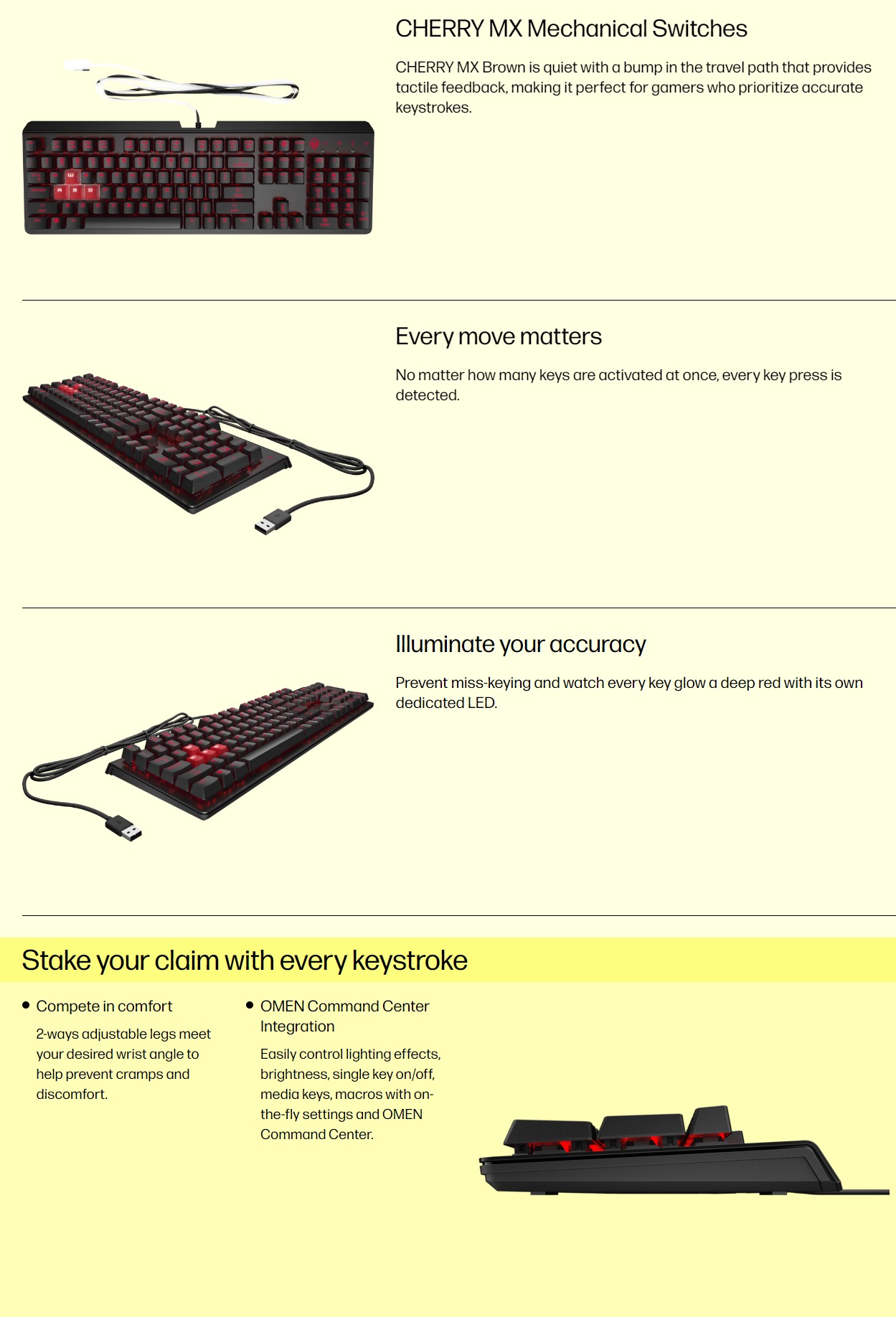 HP Omen Encoder Mechanical Gaming Keyboard (Cherry Brown) BPC Technology