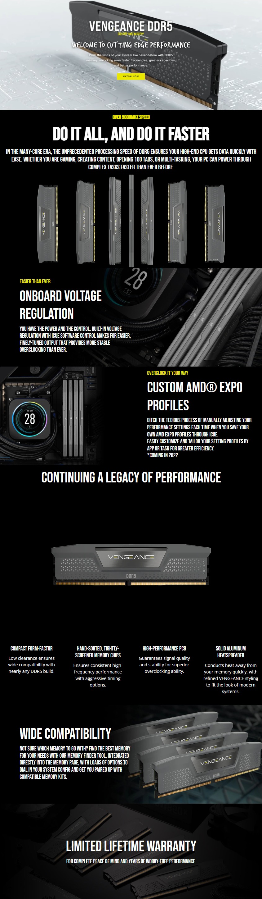 CORSAIR VENGEANCE DDR5 Memory - Continuing a Legacy of Performance 