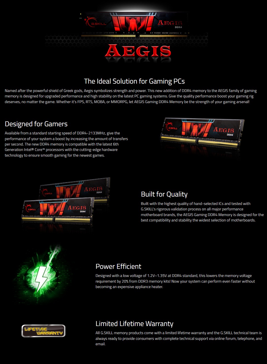 G.Skill Aegis 32G (2x16G) DDR4 3200Mhz RAM | BPC Technology