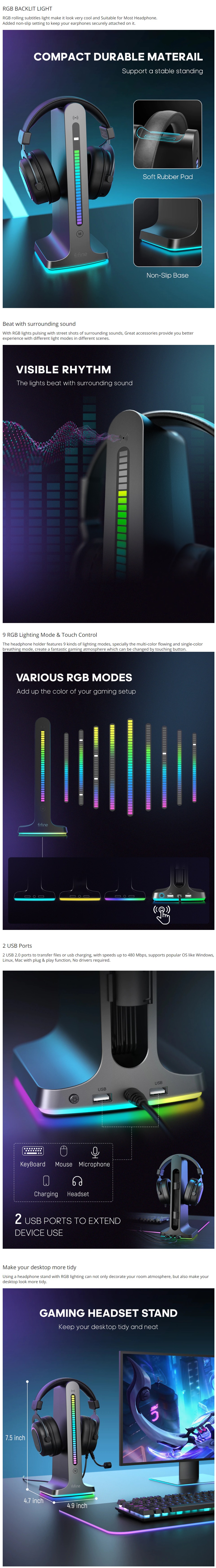 FiFine S3 RGB headphone stand | BPC Technology