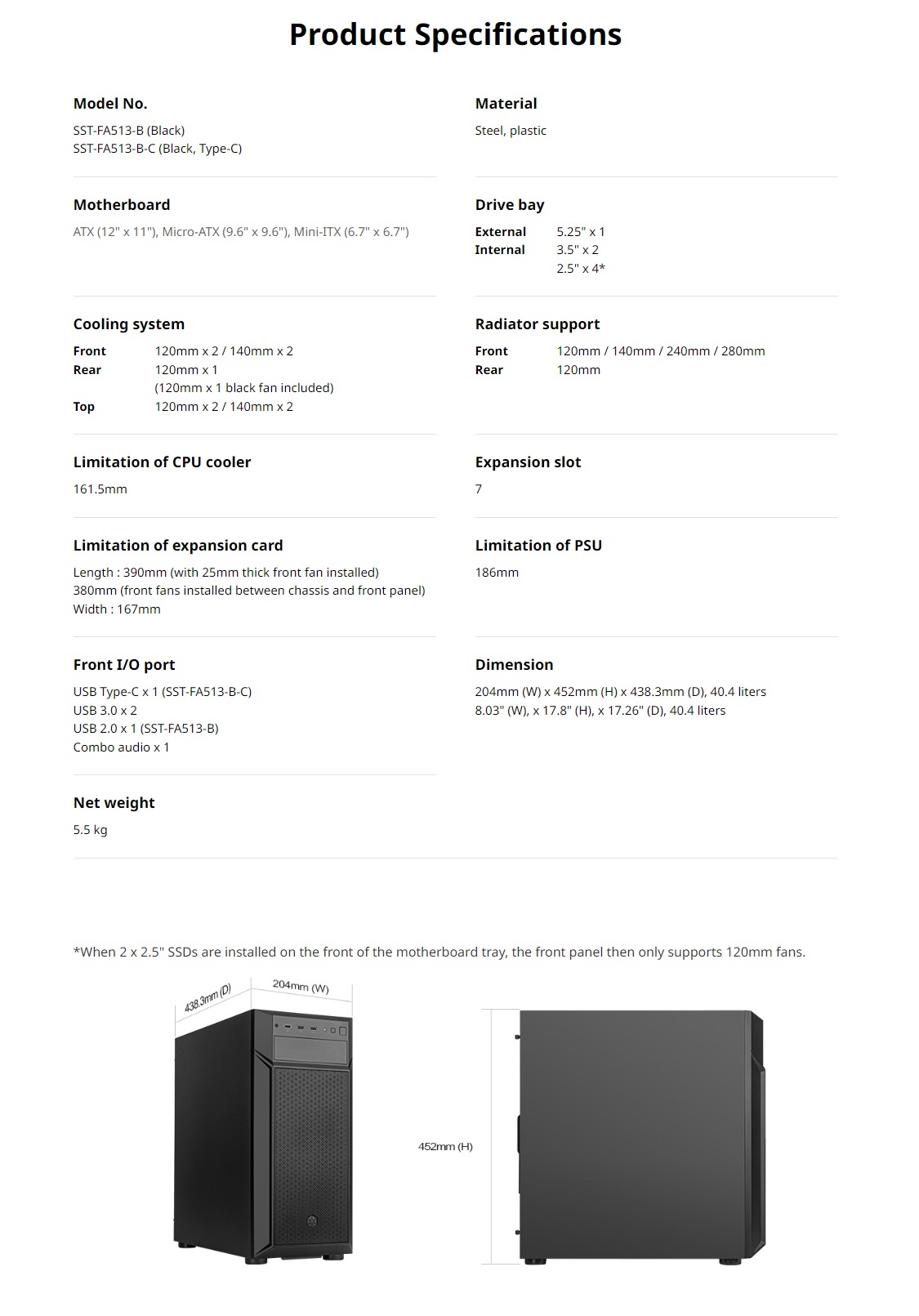 SilverStone Fara 513 ATX Case No PSU | BPC Technology