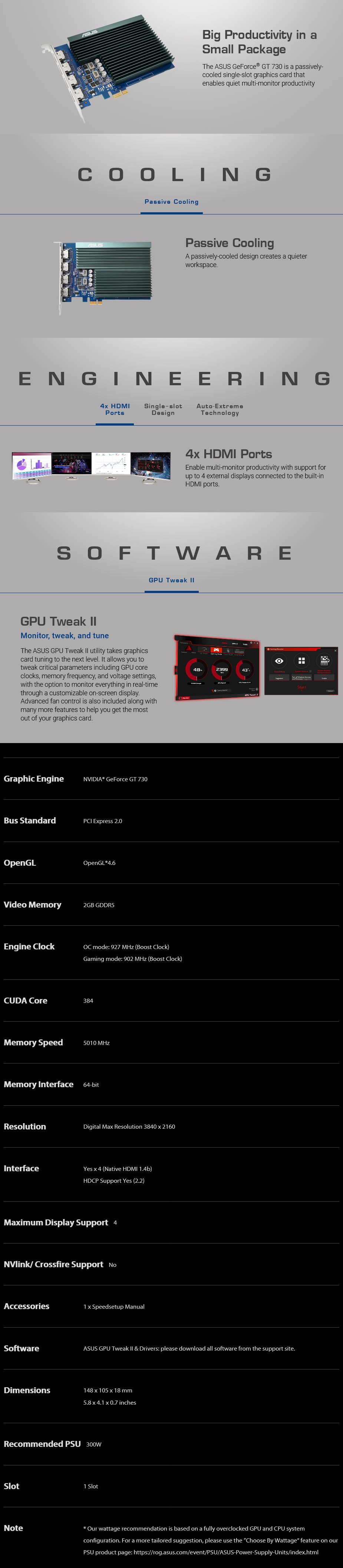 Geforce gt 730 on sale specs